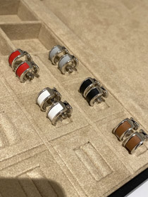 Hermes boucles d'oreilles en cuir couture-3611  
