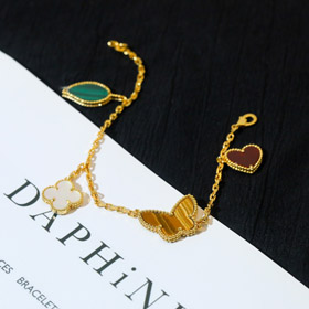 Louis Vuitton LV quatre fleurs bracelet tigre oeil pierre mère de perle malachite carnelian-3632  