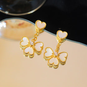 Van Cleef & Arpels cœur frontière diamant boucles d'oreilles collier-3768  