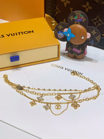 Louis Vuitton LV trois couches quatre feuilles trèfle strass bracelet-3824  