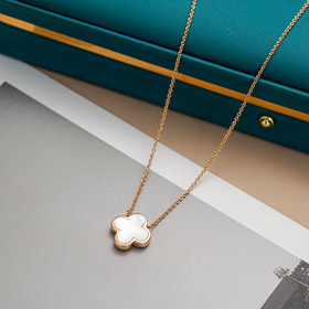Van Cleef & Arpels White Mother-of-Pearl noir agate unique et double collier de fleurs-3883  