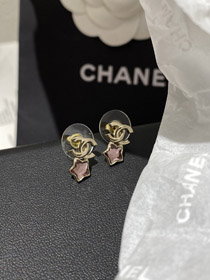 Chanel étoile rose boucles d'oreilles en or clair-3929  