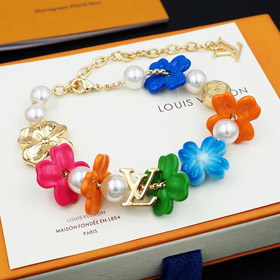Louis Vuitton LV bracelet à perles florales et en verre-3965  