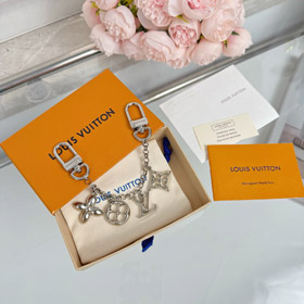Louis Vuitton LV chaîne métallique fleurs et lettres chaîne de sacs pendant-4010  