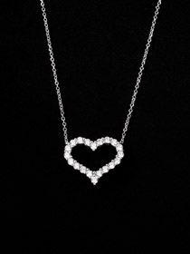 Tiffany cœur en forme de diamant collier-4027  