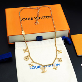 Louis Vuitton LV Lettres réglables et collier en or floral-4073  
