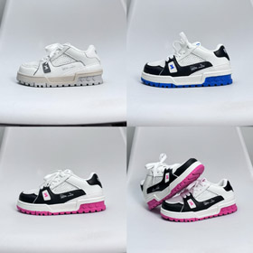 LOUIS VUITTON LV Trainer cuir rond orteil lacet-up bas-top chaussures de sport pour enfants-4084  