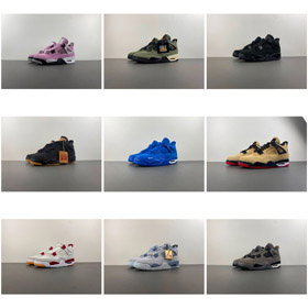 Jordan 4 anti-dérapant résistant à l'usure mi-haut rétro chaussures de basket-4241  