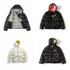 Stussy Micro Ripstop Down Parka Couleur Solide All-match Fermeture éclair à capuchon Short Down Jacket-4351  