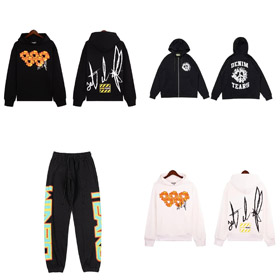 Denim larmes Denim larmes x OFFSET série jointe explosion flamme Kapok imprimer sweatshirt à capuchon-4434  