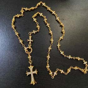 Chrome cœurs Hip-hop collier-0739  